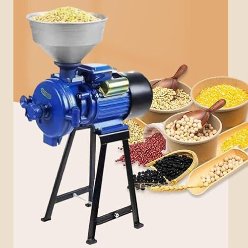 2200W Electric Mill Grinder - Commercial Dry Grain Grinder Machine for Bean Corn Rice Wheat Feed Grinder - Heavy Duty Cereal Mill Powder Machine with Funnel