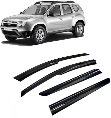 CarJoy Windabweiser Luftabweiser Regenabweiser Seitenfensterabweiser Kompatibel mit Dacia Duster 2010-2016 Autofenster Regenschutz Regenabweiser Anklebbare Deflektoren Externe Passform 4 Stück