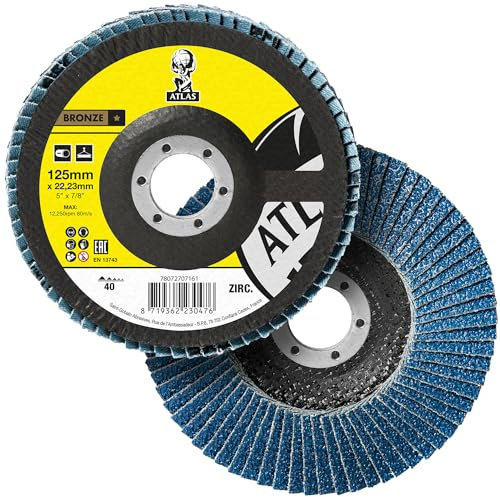 Saint Gobain Atlas KX663 - Disco lamellare conico, 125 x 22,23 mm, grana 120, 10 pezzi