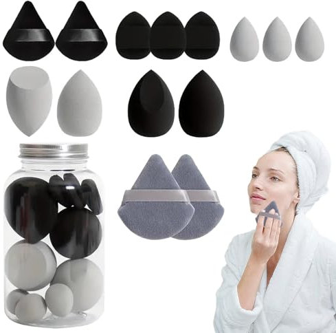 Makeup Sponge Set - Makeup Sponges | Makeup Sponges for Foundation | Foundation Blending | Makeup Sponge Cleaner | Portable Facial Makeup Tools Blender Sponges for Powder Foundation