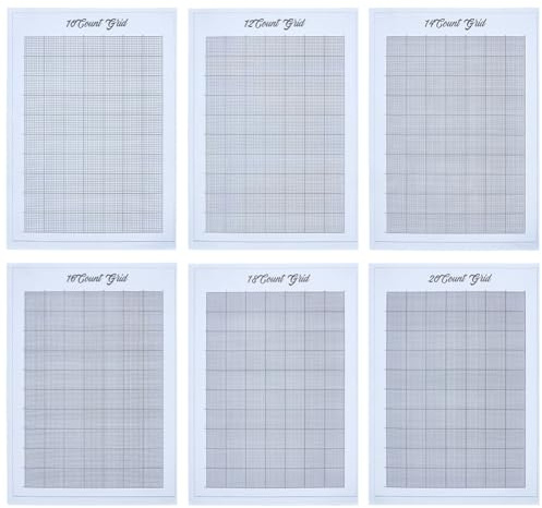 FREEBLOSS 6 Stück Wasserlösliches Kreuzstich Millimeterpapier Auflösbares Stick Transferpapier 8.3x11.7'' Kreuzstich Rohlinge Für Die Reparatur von Kleidungsstickereien 10CT/12CT/14CT/16CT/18CT/20CT