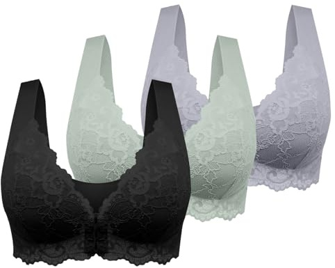 Cocila Confezione da 3 Reggiseni da Donna Senza Ferretto, Sottile Estivo Ice Comfort Top Donna Reggiseno Schiena Scoperta Tezenis Morbido di Base per Grandi Taglie Forti (C, XXXXL)
