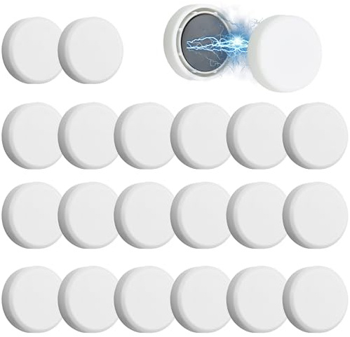 KASURE 20 Pcs Magnetic Shower Curtain Weights, Heavy Duty Curtain Magnets, for Indoor/Outdoor Curtains Tablecloths Shower (White)
