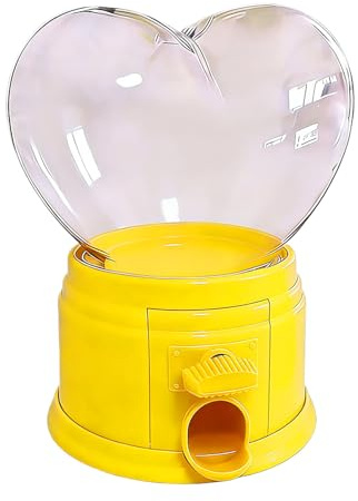 Heart Shaped Candy Dispenser Mini Valentine Container for Birthday Party Classroom Teacher Appreciation (Yellow, 15x8cm)