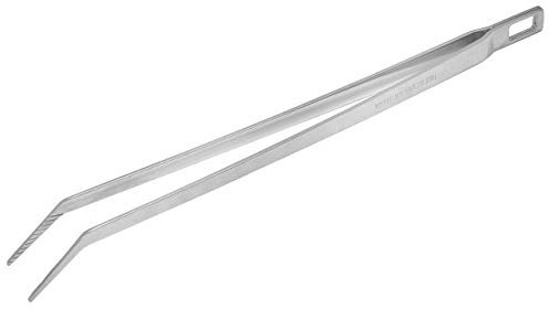 Fackelmann Steakpinzette, Mehrzweckzange mit ergonomisch geformten Griffen, Greifzange für kleines Grillgut (Farbe: Silber), Menge: 1 Stück