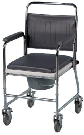 Homecraft Chrome Plated Steel Wheeled Commode Chair
