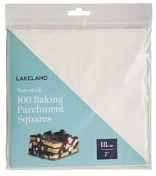 100 Lakeland Baking Parchment Liner Paper Squares 18cm – Silicone Paper for Easy Release