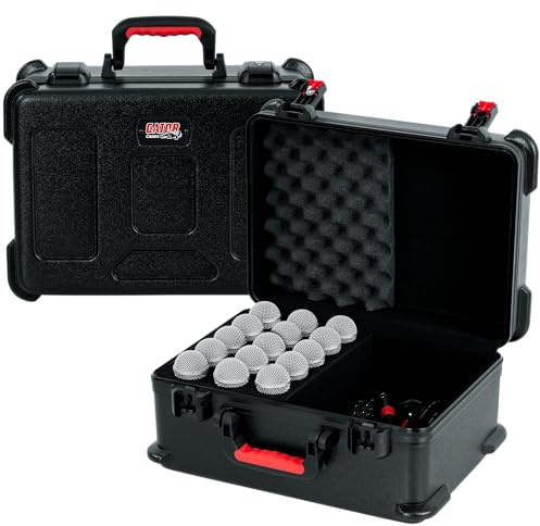 Gator GTSA-MIC15 ATA Molded Polyethylene Case with Foam Drops for 15 Microphones.