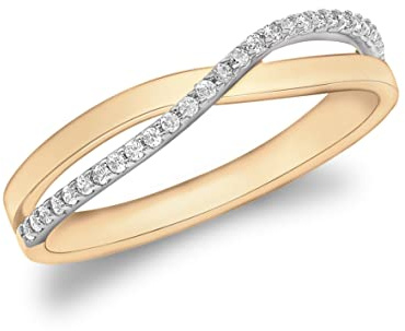 Carissima Gold Damen Ring 9k (375) Gold Zirkonia Überlappend