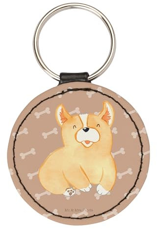 Mr. & Mrs. Panda Schlüsselanhänger Corgie - Geschenk, Sprüche, Taschenanhänger, Bellen, Spruch, Schlüsselaccessoire, schlüsselbund anhänger, Hund, Corgi, Hundebesitzer, mini