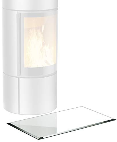 BIJON Glasplatte Rechteck für Kaminofen mit Dichtlippe, Glasbodenplatte - Funkenschutzplatte Glas mit Facettenschliff, Kaminglas Bodenplatte, Stärke 6mm 50x140 cm oder 140x50 cm