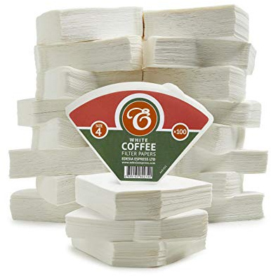 EDESIA ESPRESS – 2000 Filtres à Café Coniques en Papier – Filtre Café N°4 pour Cafetière Manuelle, Pour-Over et Brassage Doux – Taille 4 Blanc