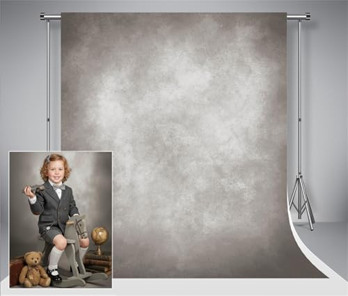 Kate Grauer Hintergrund aus Mikrofaser für Fotografie, 1,5 x 2,2 m, professionell, Retro, abstrakt, grau