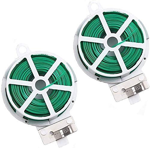 Desconocido Pack 2 Alambre de Jardín Recubierto de Plástico/Alambre de Jardín/Alambre Plastificado/Cuerda de Alambre Plastificado para Jardinería Hogar y Oficina (60Metros)