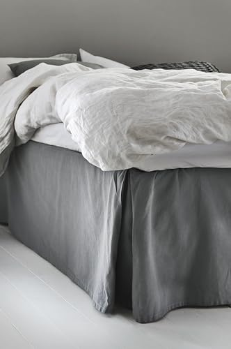 Jotex Colour Betthusse - 100% hochwertige Bio-Baumwolle Bettrock, Höhe 45 cm - Dunkelgrau, 120 x 200 cm