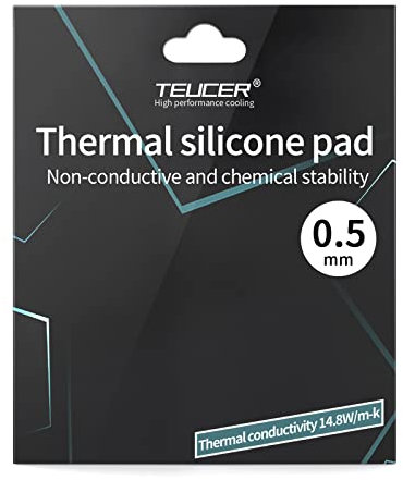 PEPOYO AI Thermal Pad 14.8 W/mK, 120x120x0.5mm, Non Conductive Heat Resistance High Temperature Resistance, Silicone Thermal Pads for Laptop Heatsink/GPU/CPU/LED Cooler (0.5mm)