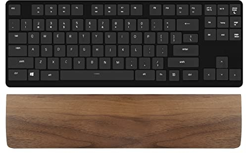 Linkidea Tenkeyless Tastatur-Handgelenkauflage aus Massivholz, 80 % Tastaturauflage für Büro, Computer, Laptop, Mac, bequem, leicht für einfaches Tippen (brauner Walnuss)