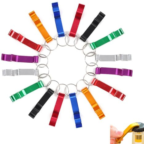 20 Pièces Ouvre Bouteille Bière en Aluminium, Ouvre Bouteille Porte Clés, Ouvre Bouteille Avec Porte Clés, Facile à Transporter et Peut être Utilisé Comme Décoration Porte Clés(Couleur)