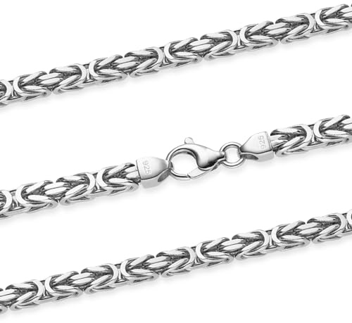 Königskette Halskette oder Armband Breite 5,0 mm - massiv 925 Sterlingsilber Auswahl, Kettenlänge:60 cm Unisex