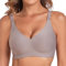 Vinfact Nahtloser BH Damen Ohne Bügel Push up Große Brüste Starker Halt V-Ausschnitt Bügelloser Seamless Bequem T Shirt Schlaf BH(GR,L)