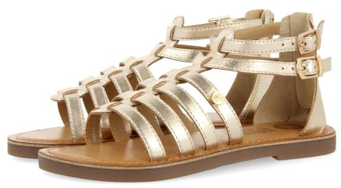 SANDALES EN CUIR ARGENTÉ DE STYLE ROMAIN POUR FILLE ET GARÇON BENICIA