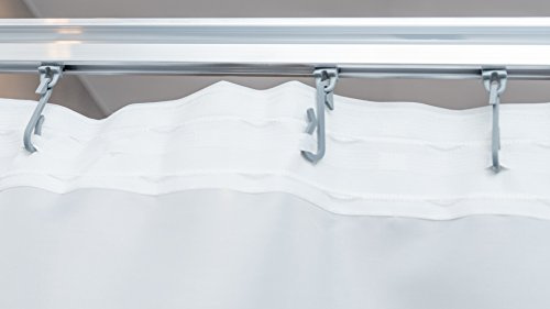 probath Textil DUSCHVORHANG Weiss MIT GARDINENBAND - 9 MAßE, INKL. Haken, 90x200cm, 120x200cm, 120x230cm, 180x180cm, 180x200cm, 180x230cm, 200x220cm, 240x200cm, 240x230cm (240x200 cm)