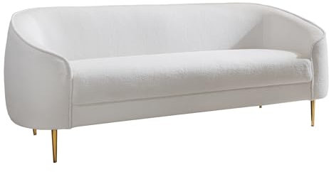 riess-ambiente.de Design 3er Lounge Sofa Diva 205cm weiß Bouclé 3-Sitzer Metallfüße Gold