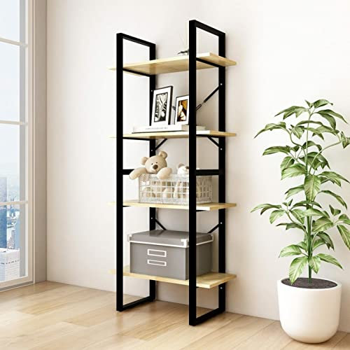ARKEM Bücherregal 4 Fächer 60x30x140 cm BüCherregal Regal Bookshelf Bucherragel BüCher Regal Kiefer Massivholz
