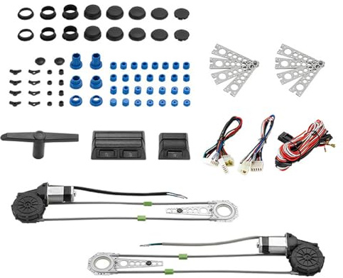 Shkalacar Régulateurs de Vitres électriques Automobiles,Universel avec commutateurs câblage et matériel pour Pick-up à 2 Portes SUV Camion Van Voiture,Régulateur de Kit de Conversion de Commutateur