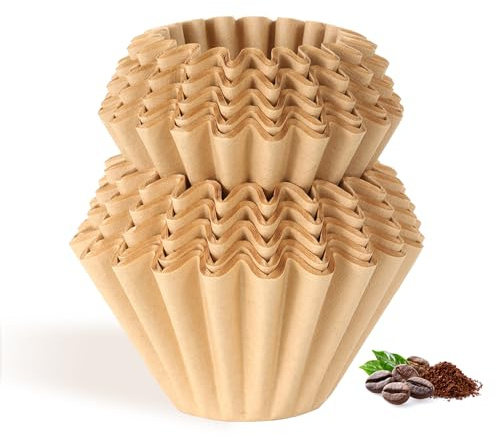 Velloray 100 Count Unbleached Coffee Filters, 4-5 Cup Natural Basket Coffee Filter Paper for 5 Cup Coffee Maker, Small Coffee Travel Brewer, Single Serve Coffee Pot
