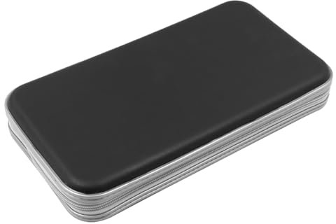 ZONADAH 64 Capacity CD DVD Case Wallet Hard Cover Carry Case Portable Wallet Case Holder DJ Disc Storage Organiser Bag Binder for Car Office Home Black