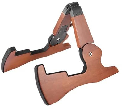 YIORYO Gitarrenständer aus Holz, zusammenklappbarer A-Rahmen-Bodenständer aus Holz for akustische, elektrische und klassische Gitarren mit rutschfestem Gummi