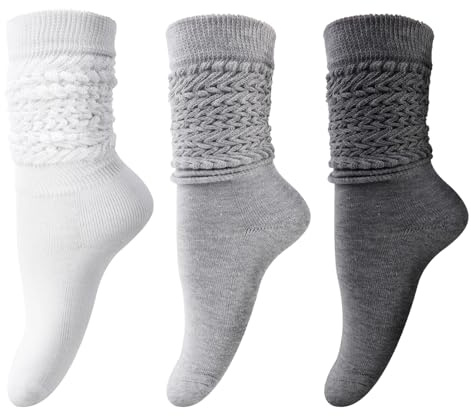 DRESHOW Chaussettes Souples Extra Longues pour Femme - Empilées Montantes Tricotées pour l'Automne et l'Hiver - Hautes Tubulaires