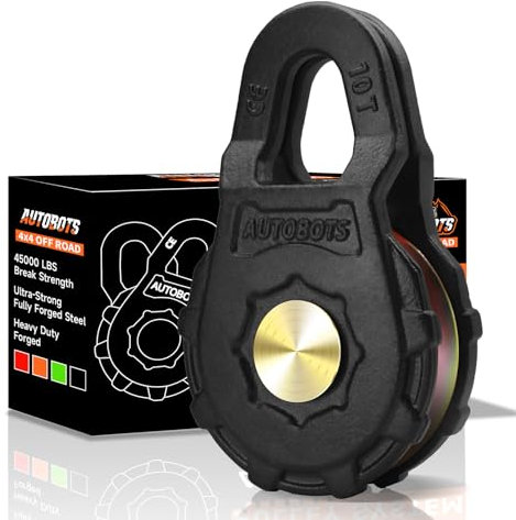 AUTOBOTS Snatch Block (22046LBS Work Load Limit) for Winch Recovery,Heavy Duty Forged Steel Snatch Block Pulley for Truck, UTV, ATV Black