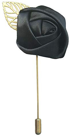 Xiao Hua Ansteckblume für Bräutigam, Rosen-Boutonniere für Hochzeit, Knopflöcher, Knopflochblume für Herren, Hochzeit, Bräutigam, Trauzeugen, für Abschlussball, Hochzeit, Schwarz, 6 Stück