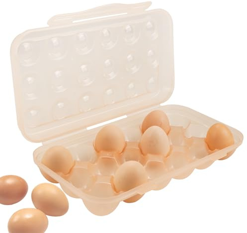 MKNZOME Eierbox 18 Eier, Tragbarer Eier Aufbewahrung Kühlschrank Kunststoff Egg Holder Eierhalter Organizer Für Kühlschrank, Küche, Party, Camping, Picknick, Wandern, Reisen