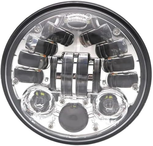 faro moto Faro anteriore a LED da 5,75 pollici per moto, con proiettore Full Halo per Dyna, Per Sportster e Softail, nero, da 5 3/4.