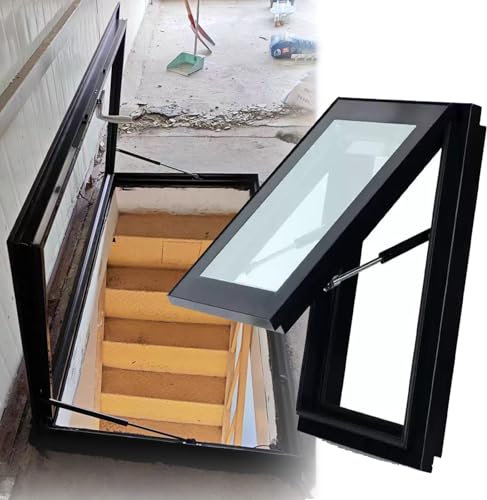 Dachboden Flucht Luke Abdeckung - HD Transparent Belüftung Beleuchtung Dachfenster für Badezimmer, Keller, Dach und Hühnerställe