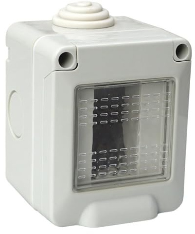 Contenitore grigio da parete per moduli, compatibile con Vimar Plana, 1 modulo, IP55 da esterno, Scatola per impianto elettrico, tecnopolimero ad alta resistenza, per pulsanti, prese, interruttori