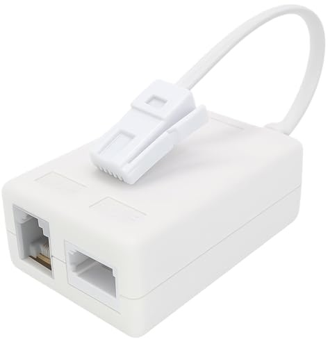 kwinfei BT Telephone Splitters ADSL Filter with Cable and RJ11 Connection Adapter,Phone and Modem Line Filter, Landline Extension Cable for Router, Fax, Sky Box, Alarm, WiFi, DSL Noise Filter