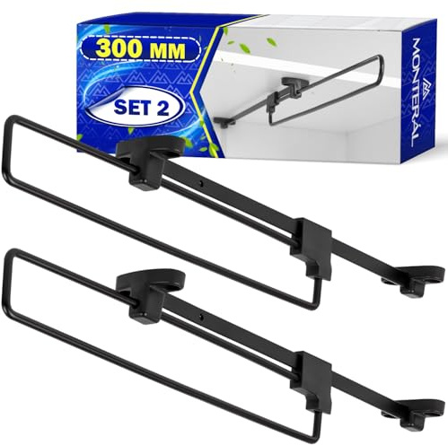 2 Pièces Tringle Penderie Extensible 300 mm - Tringle Vetement Extensible Convient à Différents Types Armoire - Garantie de 10 Ans - MONTERAL