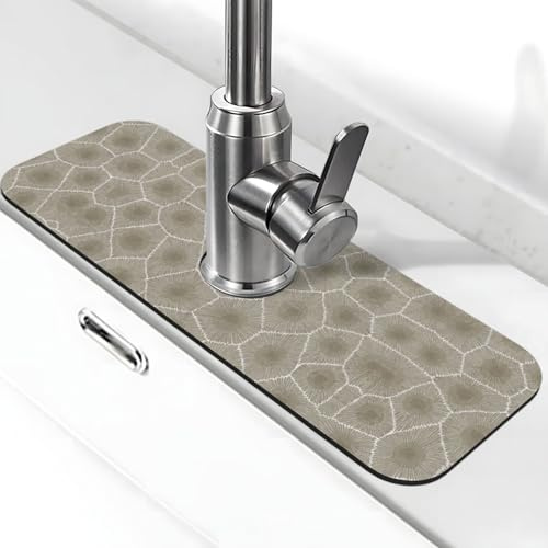 Petoskey Tapis de robinet absorbant en diatomite pour évier de cuisine, protection anti-éclaboussures pour salle de bain et cuisine (38,1 x 14 cm)