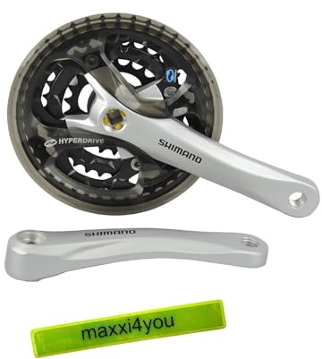 maxxi4you Shimano Kurbelgarnitur ACERA Silber FC-M361-C888CS 48/38/28 inkl Reflexband