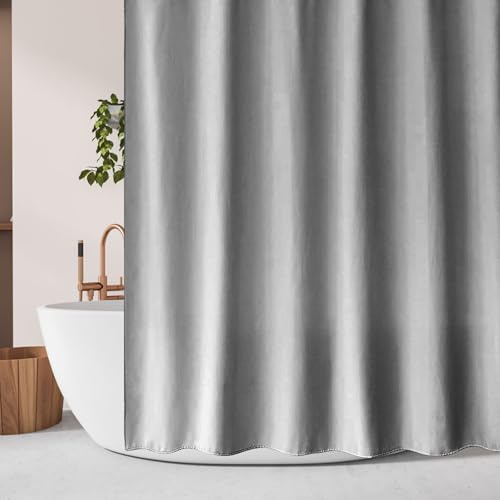 YUGAOYU Duschvorhang 80 x 140 cm Schwerlastbereich Wasserabweisend Anti Schimmel Duschvorhang mit Ösen Und Haken für Dusche Und Badewanne, Grau