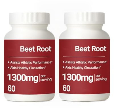 Raíz de remolacha 1300 mg| Apoyo de energía y resistencia para un estilo de vida activo | 60 unidades,2PCS