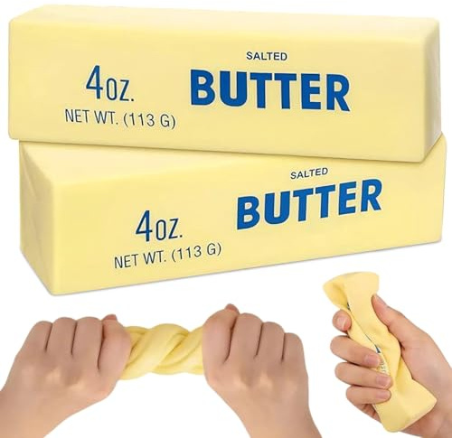 2 Stück Butter Squishy, Butterstick-Quetschspielzeuge, Langsam Aufsteigendes Butter Form Sensorik Spielzeug für Büro Schule Angstlinderung und Dekompression
