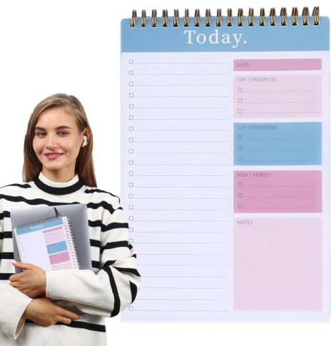Blocco note giornaliero – 52 fogli lista di controllo organizer per notebook – cose da , blocco note per lista di controllo, promemoria giornaliero portatile per vacanze e shopping
