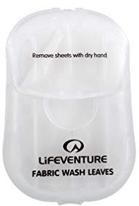 Lifeventure Travel Wash Leaves x50 Foaming Paper Soap Flakes for Home Travel Camping Hiking and Outdoor Activities