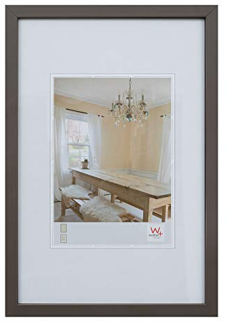 walther design Bilderrahmen grau 21 x 29,7 cm (DIN A4) Dokumentenrahmen Peppers Holzrahmen BP130D