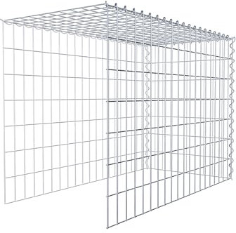 GABIONA Cestino di Pietra Gabbione Maglie rettangolari, 5 x 10 cm, profondità 50 cm, Cestino per la Coltivazione di Tipo 4, Chiusura a Spirale, con zincatura galvanica